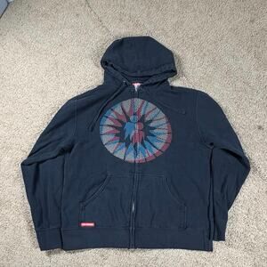 Alien Workshop Hoodie Black Full Zip Skateboard Graphic Sweatshirt Mens Sz Large